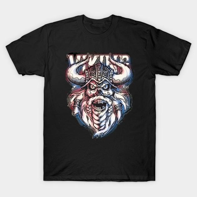 Scary Evil Zombie Viking Skull T-Shirt by Voysla